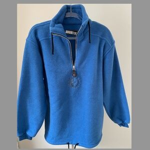 NWOT Unisex Fleece Long Sleeve Top w/Half Zipper in in Blue_S